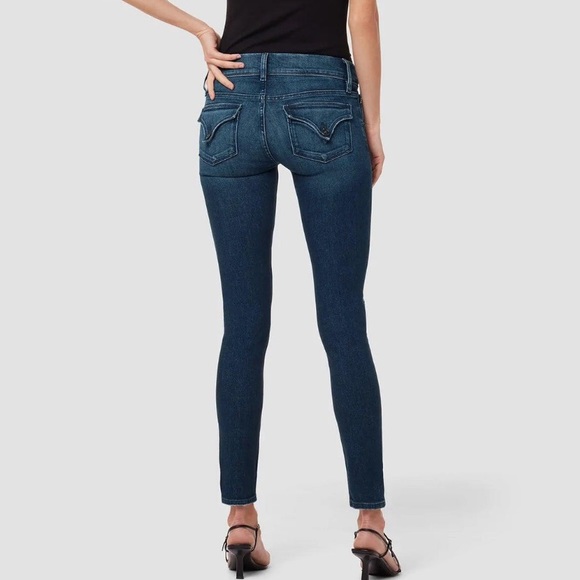 Hudson Jeans Colin Low Rise Skinny Dark Wash "Bea" Denim Flap Back Pockets SZ 24 - Picture 3 of 16